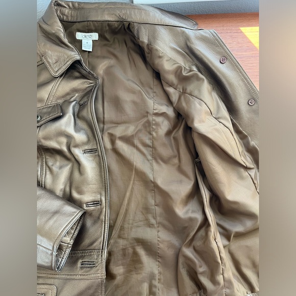 Vintage Cache Metallic Bronze Leather Jacket size 8 Y2K 90s - Picture 8 of 12
